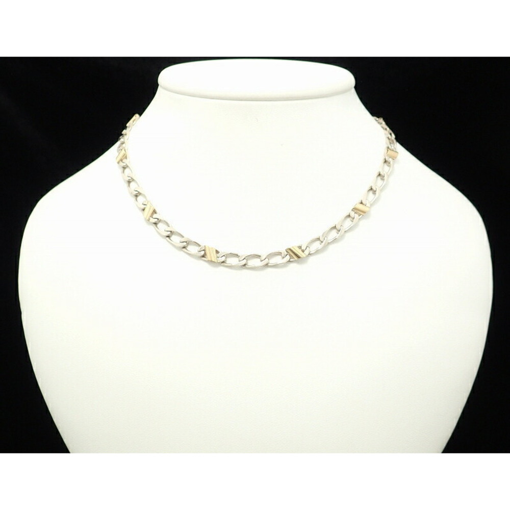 TIFFANY Co Combination Chain Necklace Yellow Gold Sterling Silver